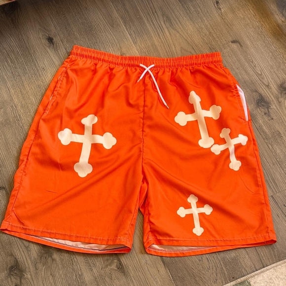 Other - Orange Shorts with Cross Design
